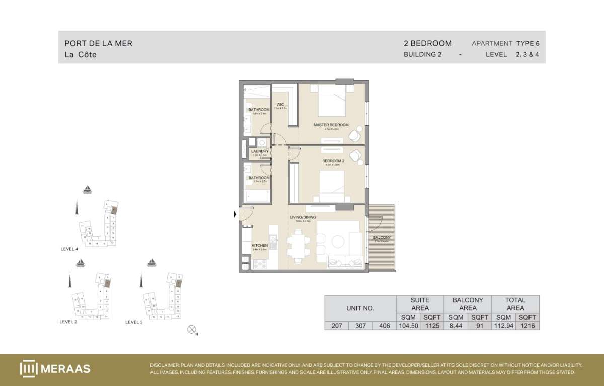 6-2BHK-Type 6 - Unit 207,307,406